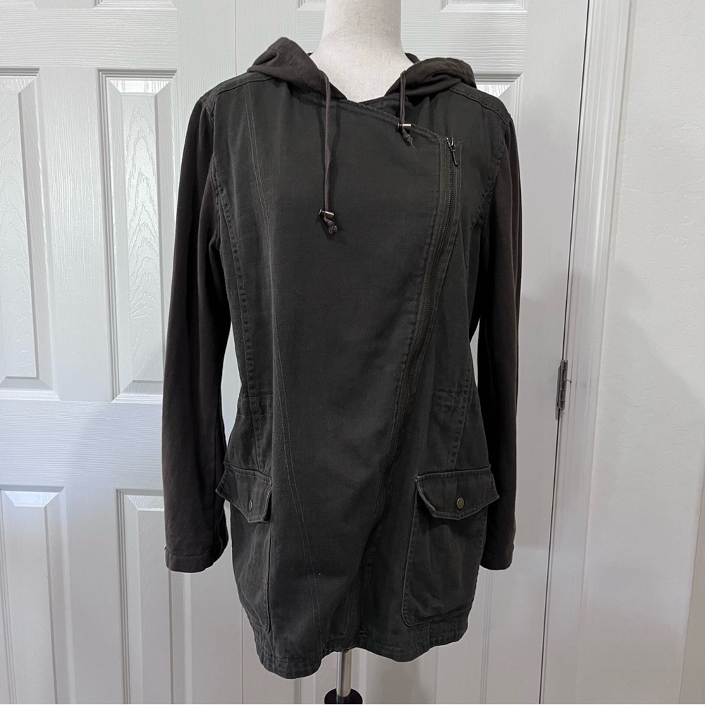 Caslon Olive Anorak Jacket Cinch Waist Coat